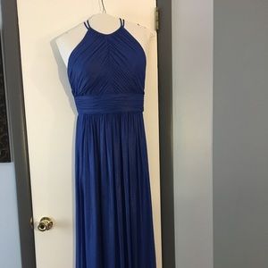 Dessy collection royal blue bridesmaids maxi dress